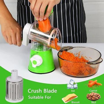 3 in 1 Multifunctional Roller Vegetable Cutter & Slicer with 3 Blades - Mazmart.pk