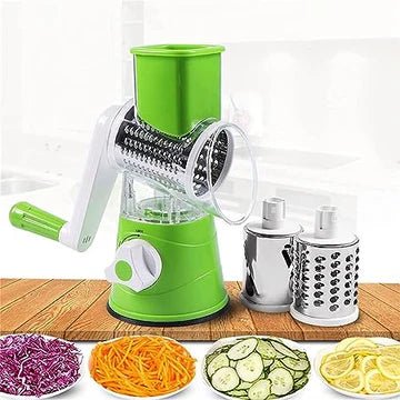3 in 1 Multifunctional Roller Vegetable Cutter & Slicer with 3 Blades - Mazmart.pk