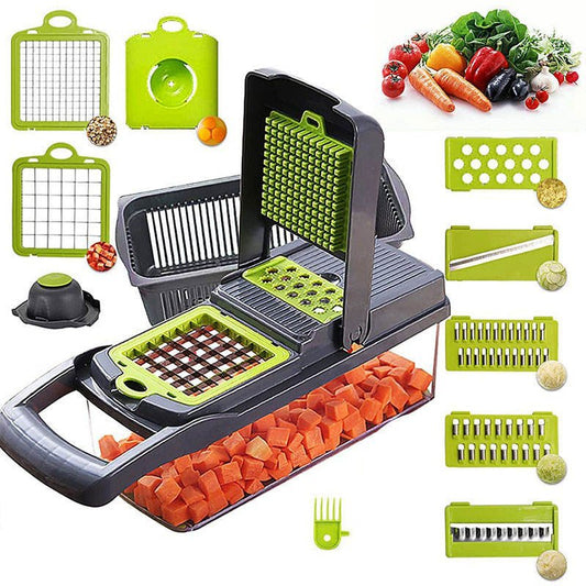 Kitchen Gadgets Multifunctional Veget Onion Chopper Potatoes Cutter Mandoline Slicer Manual Vegetable Chopper - Mazmart